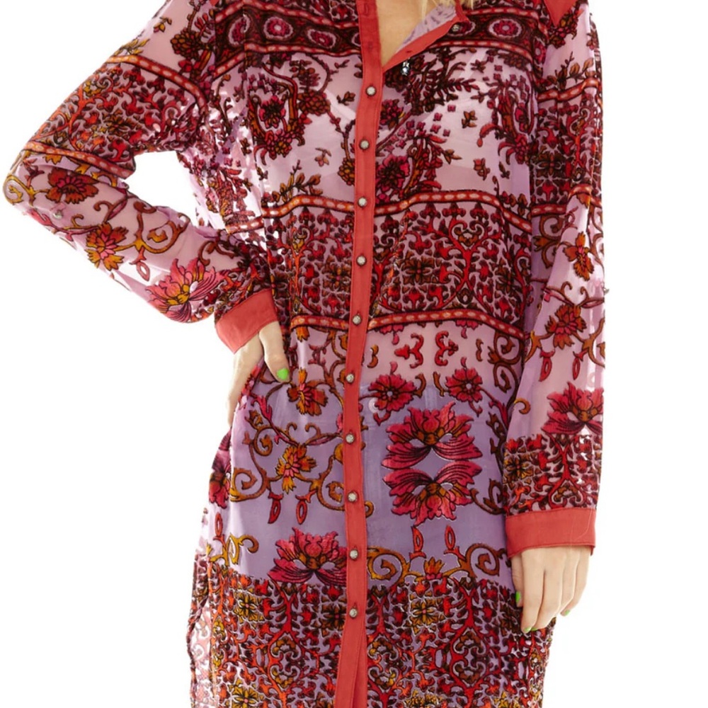 Vibrant Floral Sheer Dress